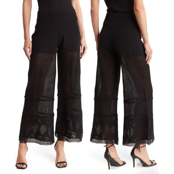 Toccin Pants - TOCCIN NY Crochet Pants in Black Jet Size Small NWT $215